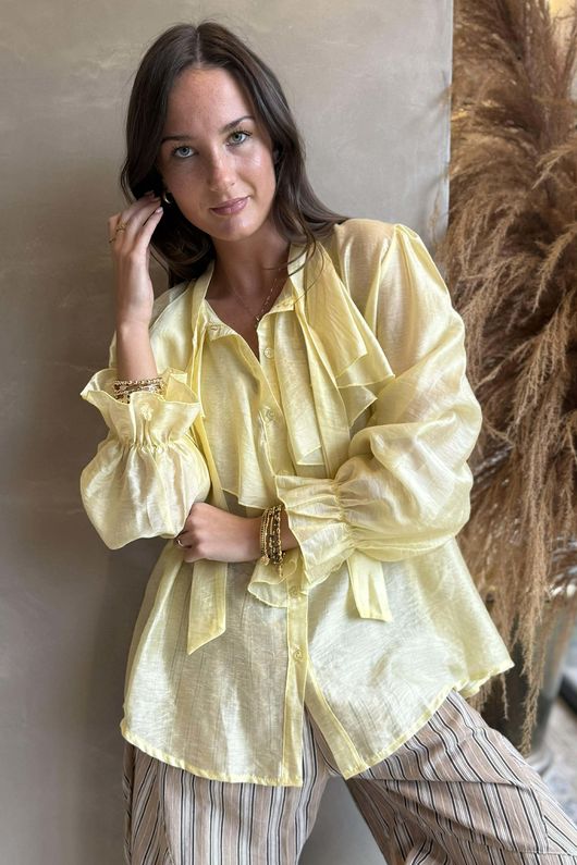 Regency Ruffle Blouse Lemon